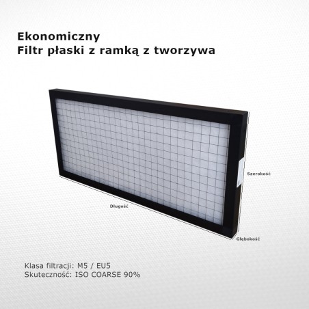 Flat filter M5 EU5 Iso Coarse 90% 136 x 290 x 25 mm PVC frame