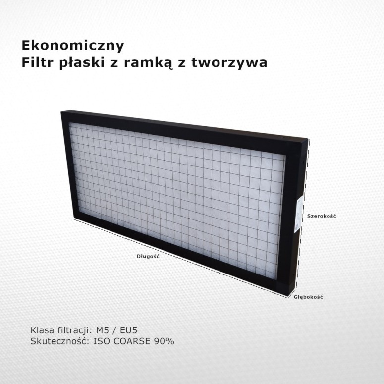 Flat filter M5 EU5 Iso Coarse 90% 140 x 446 x 20 mm PVC frame