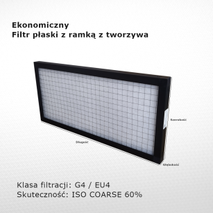 Filtr płaski G4 EU4 Iso Coarse 60% 140 x 456 x 20 mm ramka PVC