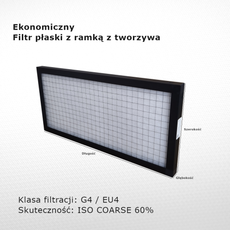 Filtr płaski G4 EU4 Iso Coarse 60% 180 x 496 x 25 mm ramka PVC