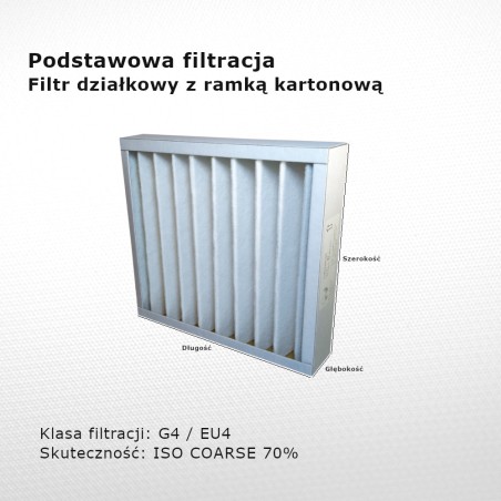 Partition filter G4 EU4 Iso Coarse 70% 194 x 225 x 96 mm cardboard frame