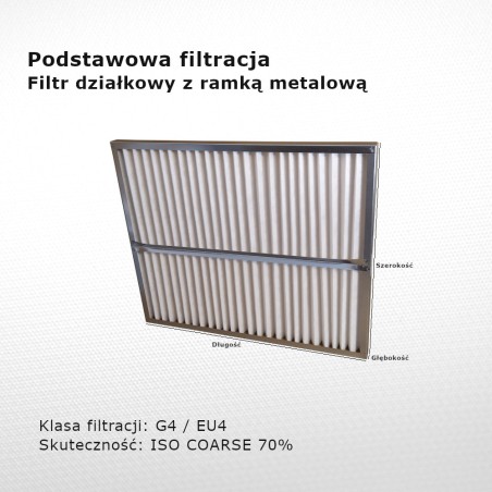 Partition filter G4 EU4 Iso Coarse 70% 420 x 565 x 50 mm metal frame