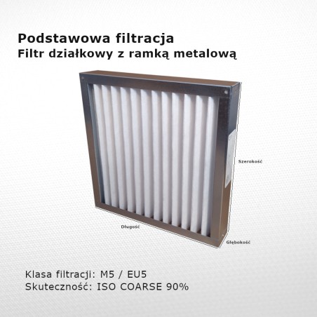 Filtr działkowy M5 EU5 Iso Coarse 90% 195 x 230 x 96 mm ramka metalowa