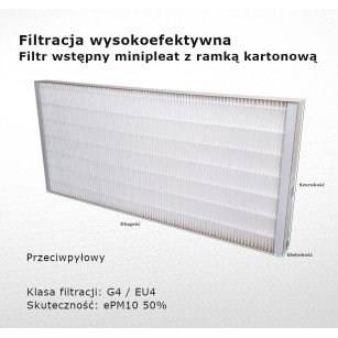 Dust filter G4 EU4 ePM10 50% 145 x 450 x 20 mm frame cardboard