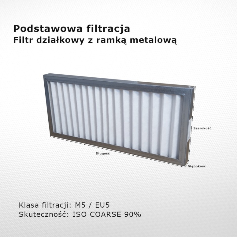 Filtr działkowy M5 EU5 Iso Coarse 90% 133 x 400 x 28 mm ramka metalowa