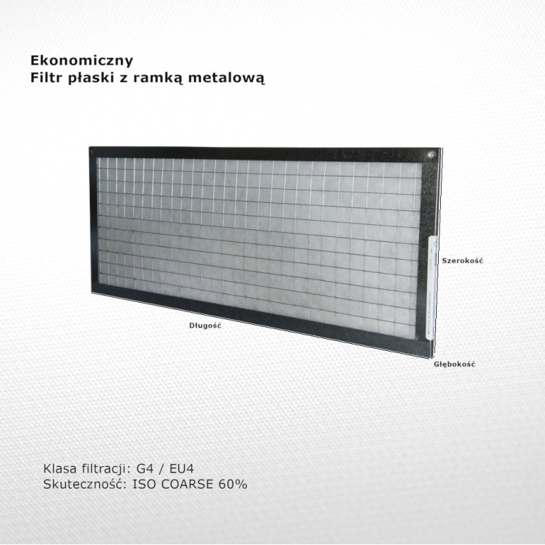 Flat filter G4 EU4 Iso Coarse 60% 205 x 475 x 10 mm metal frame