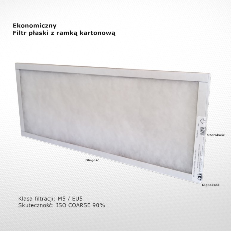 Flat filter M5 EU5 Iso Coarse 90% 205 x 475 x 10 mm frame cardboard