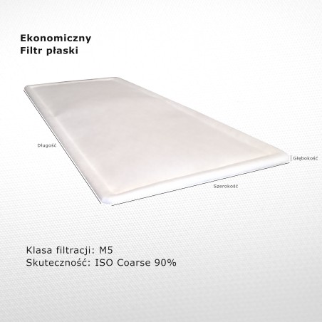 Filtr płaski M5 Iso Coarse 90% 180 x 465 mm