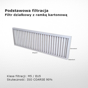Partition filter M5 EU5 Iso Coarse 90% 186 x 481 x 25 mm cardboard frame