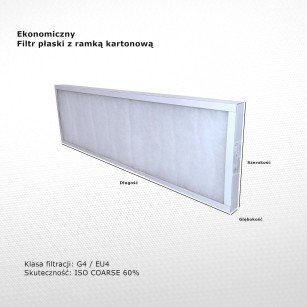 Filtr płaski G4 EU4 Iso Coarse 60% 140 x 456 x 20 mm ramka karton