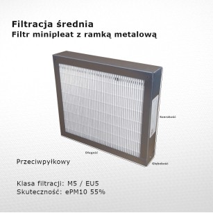 Intermediate filter M5 EU5 ePM10 55% 195 x 195 x 50 mm metal frame