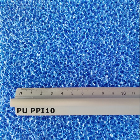 Filter mat PU PPI 10 2000 x 1000 x 15 mm gradation, i.e. the density of the channels per inch with 97% open pores