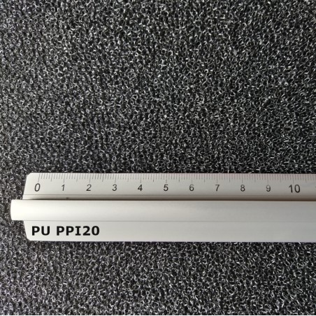 Filter mat PU PPI 20 2000 x 1250 x 15 mm gradation, i.e. the density of the channels per inch with 97% open pores
